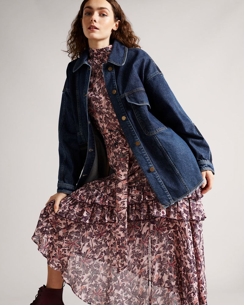 Ted Baker Oasiss Denim Patch Jacka Dam Blå | UVF-823641