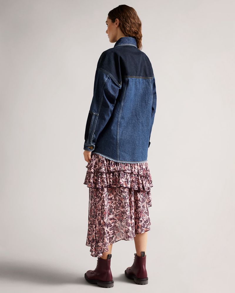 Ted Baker Oasiss Denim Patch Jacka Dam Blå | UVF-823641