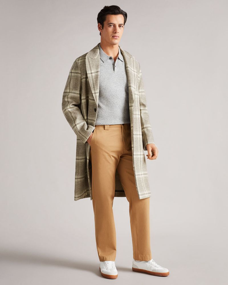 Ted Baker Ogle Relaxed Fit Check Rockar Herr Bruna | HQS-280364