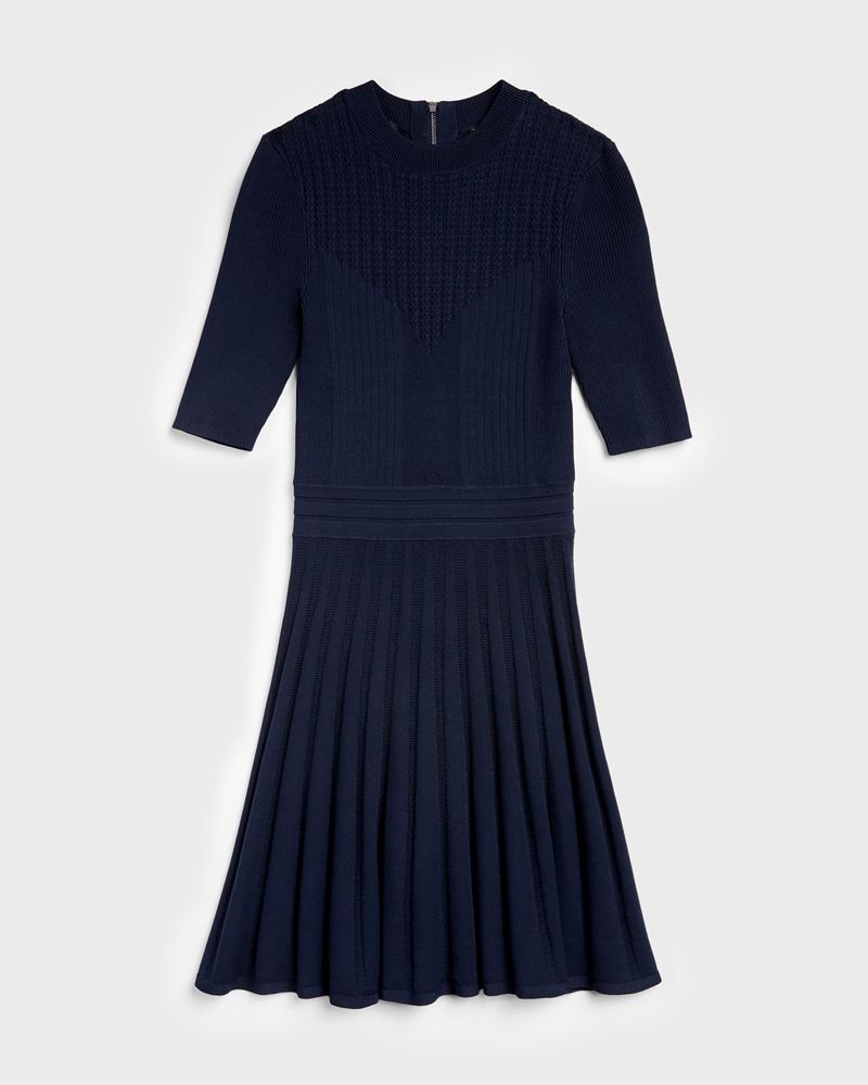 Ted Baker Olivinn Stitch Detail Skater Klänning Dam Marinblå | VUI-370256