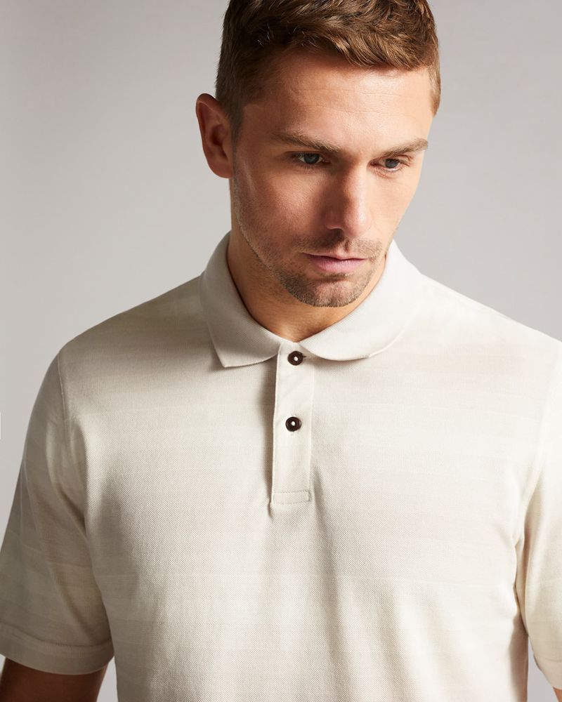 Ted Baker Omeath Ss Striped Polo Blast Herr Gray | BMS-804975
