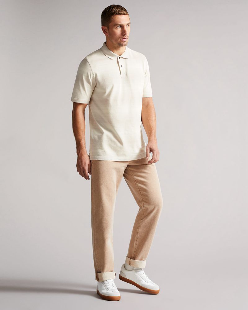 Ted Baker Omeath Ss Striped Polo Blast Herr Gray | BMS-804975