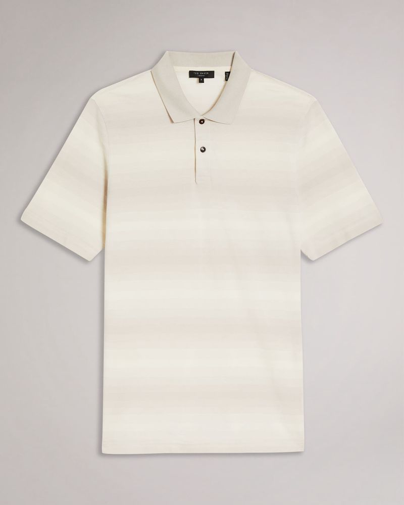 Ted Baker Omeath Ss Striped Polo Blast Herr Gray | BMS-804975