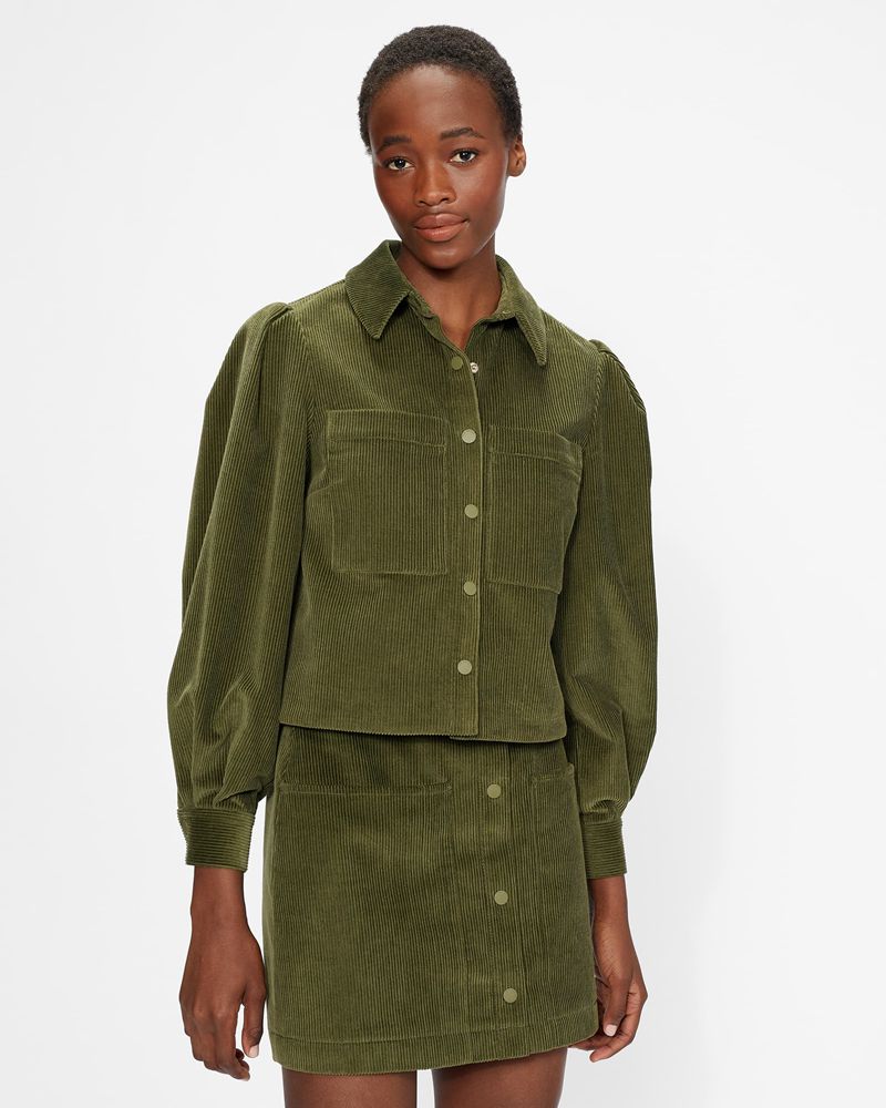 Ted Baker Onetaa Cord With Puff Sleeves Blast Dam Gröna | HEC-163954