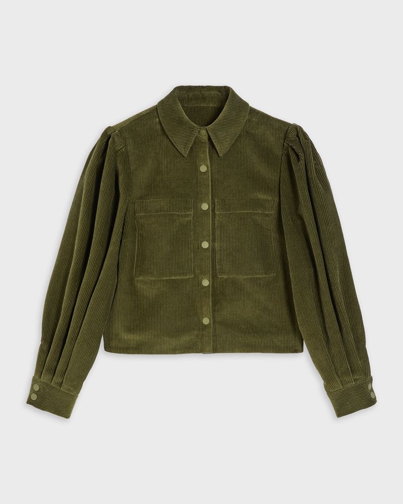 Ted Baker Onetaa Cord With Puff Sleeves Blast Dam Gröna | HEC-163954