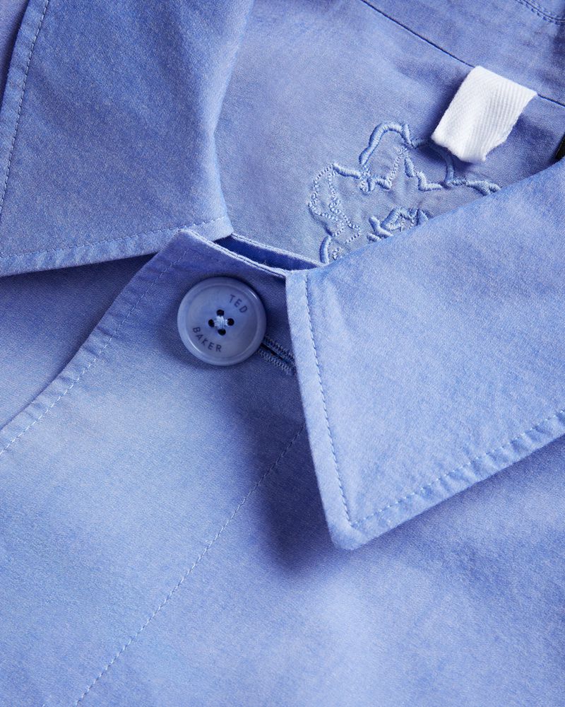Ted Baker Ordie Shot Bomull Mac Rockar Herr Blå | IVK-086975