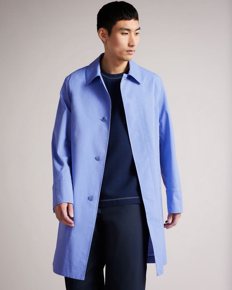 Ted Baker Ordie Shot Bomull Mac Rockar Herr Blå | IVK-086975