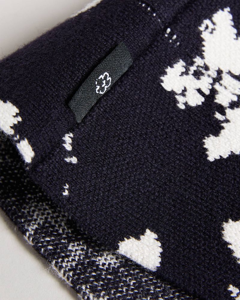 Ted Baker Ourne All-Over Flower Knitted Bucket Hatt Herr Marinblå | MYX-879340