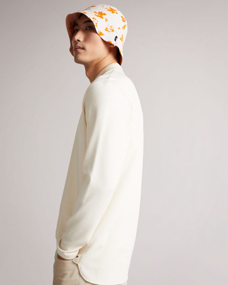 Ted Baker Ourne All-Over Flower Knitted Bucket Hatt Herr Natural | OZL-859760