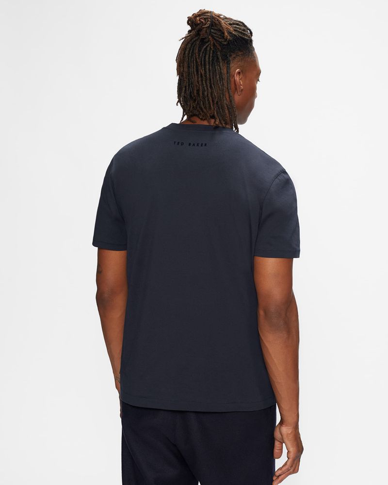 Ted Baker Overty Ss Relaxed Fit Tee Blast Herr Marinblå | ILK-918572