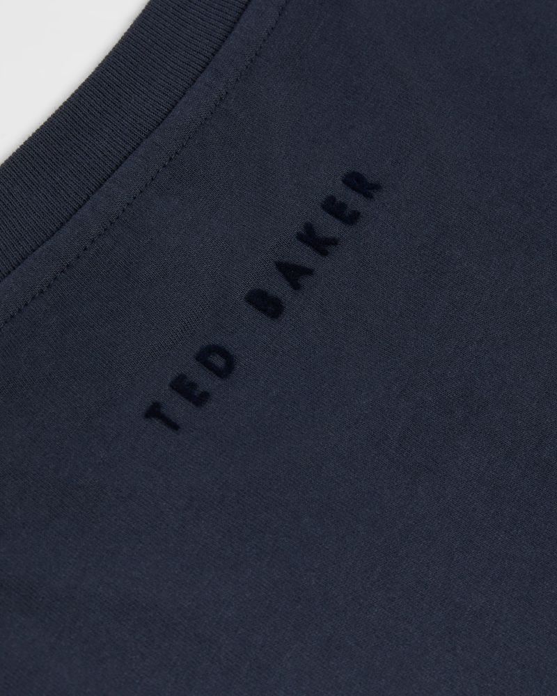 Ted Baker Overty Ss Relaxed Fit Tee Blast Herr Marinblå | ILK-918572