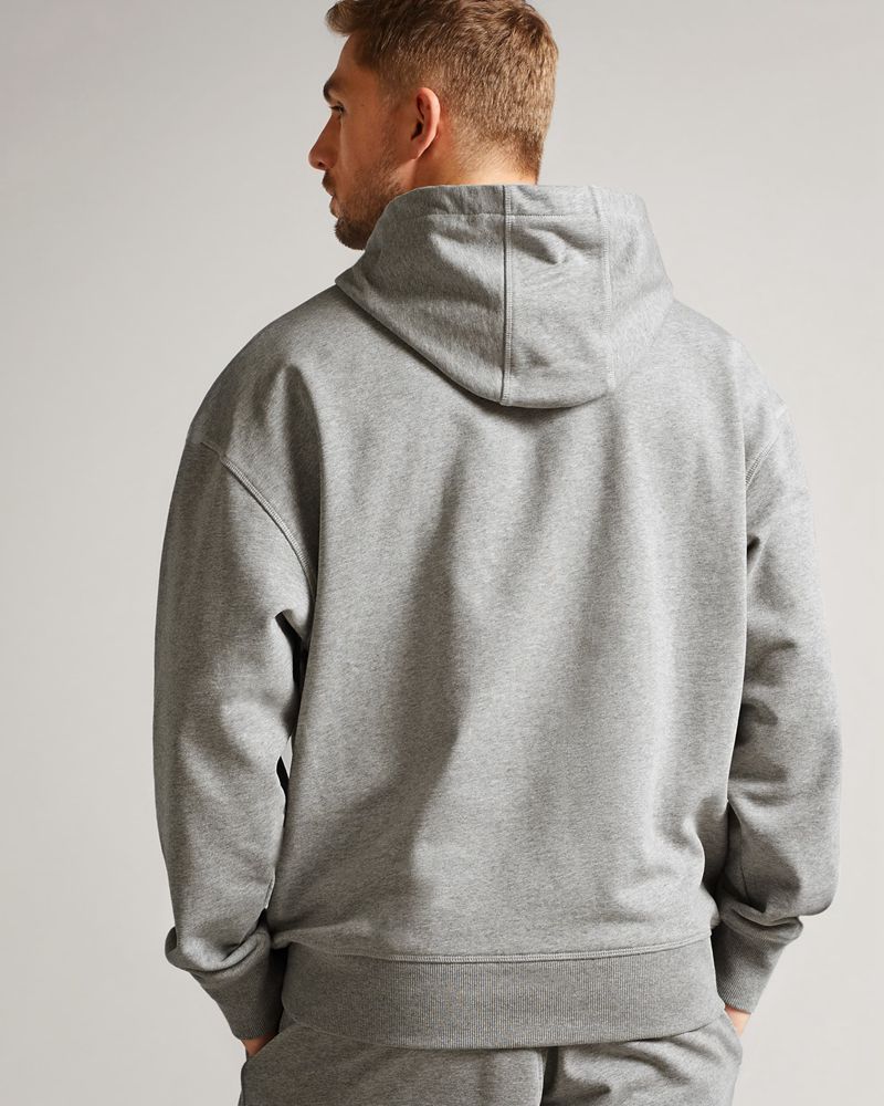 Ted Baker Owenns Relaxed Fit Hoodie Blast Herr Gray | RTS-153698