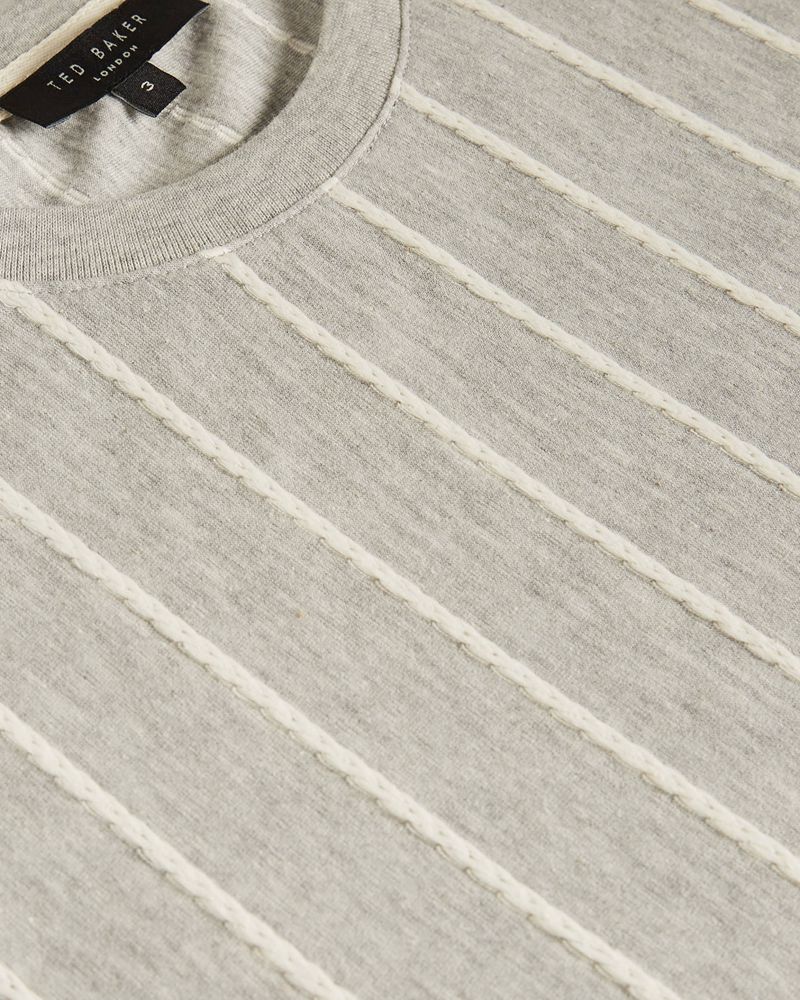 Ted Baker Oxberry Sleeve Striped T Blast Herr Gray | KSN-826150