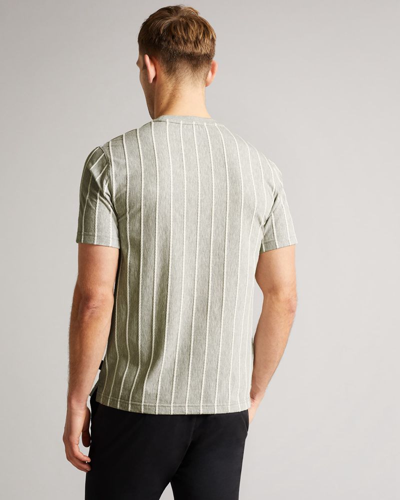 Ted Baker Oxberry Sleeve Striped T Blast Herr Gray | KSN-826150