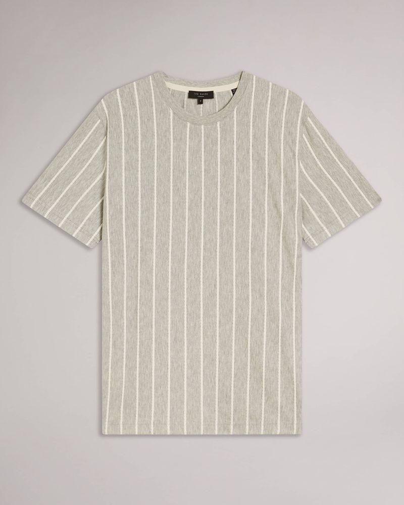 Ted Baker Oxberry Sleeve Striped T Blast Herr Gray | KSN-826150