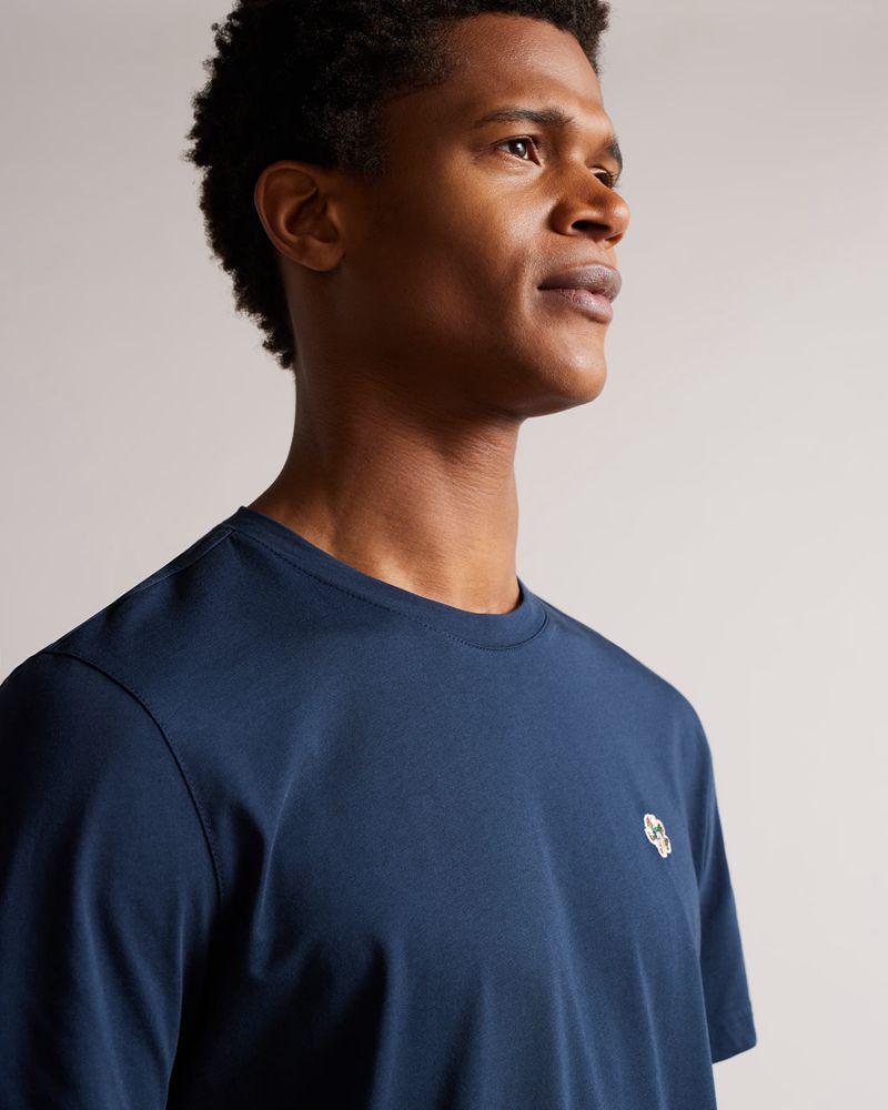 Ted Baker Oxford Sleeve T Blast Herr Marinblå | TNY-510876