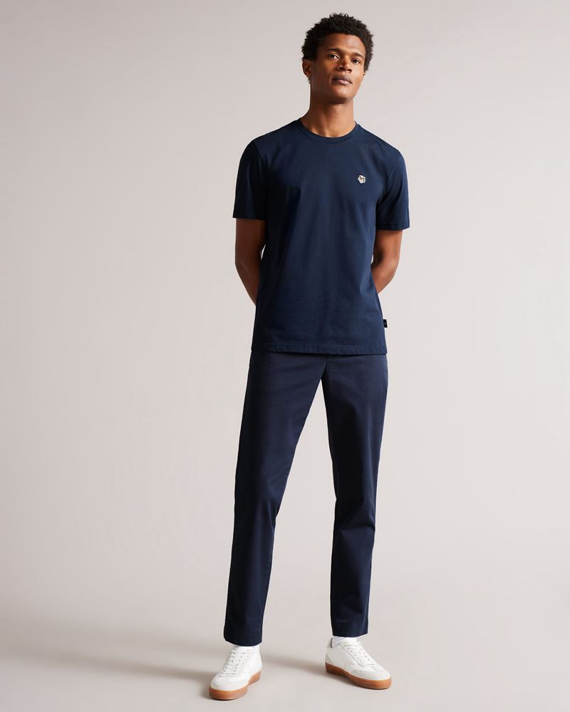 Ted Baker Oxford Sleeve T Blast Herr Marinblå | TNY-510876