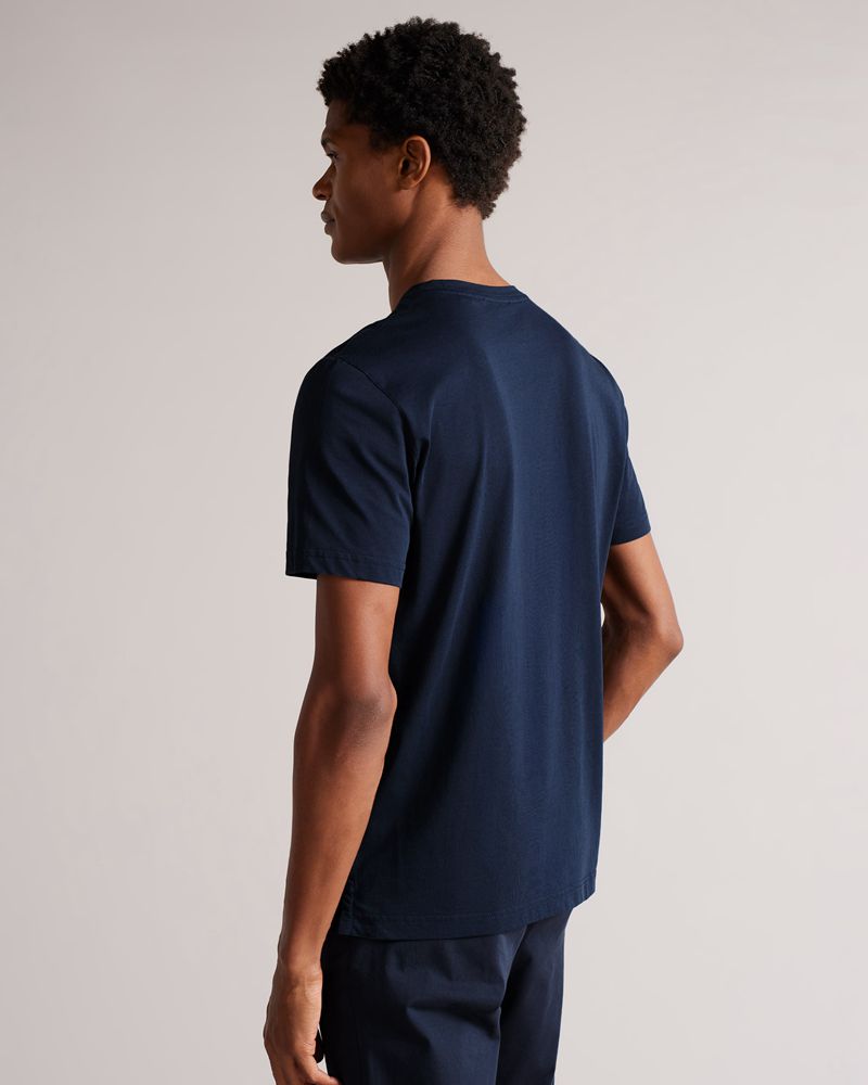 Ted Baker Oxford Sleeve T Blast Herr Marinblå | TNY-510876