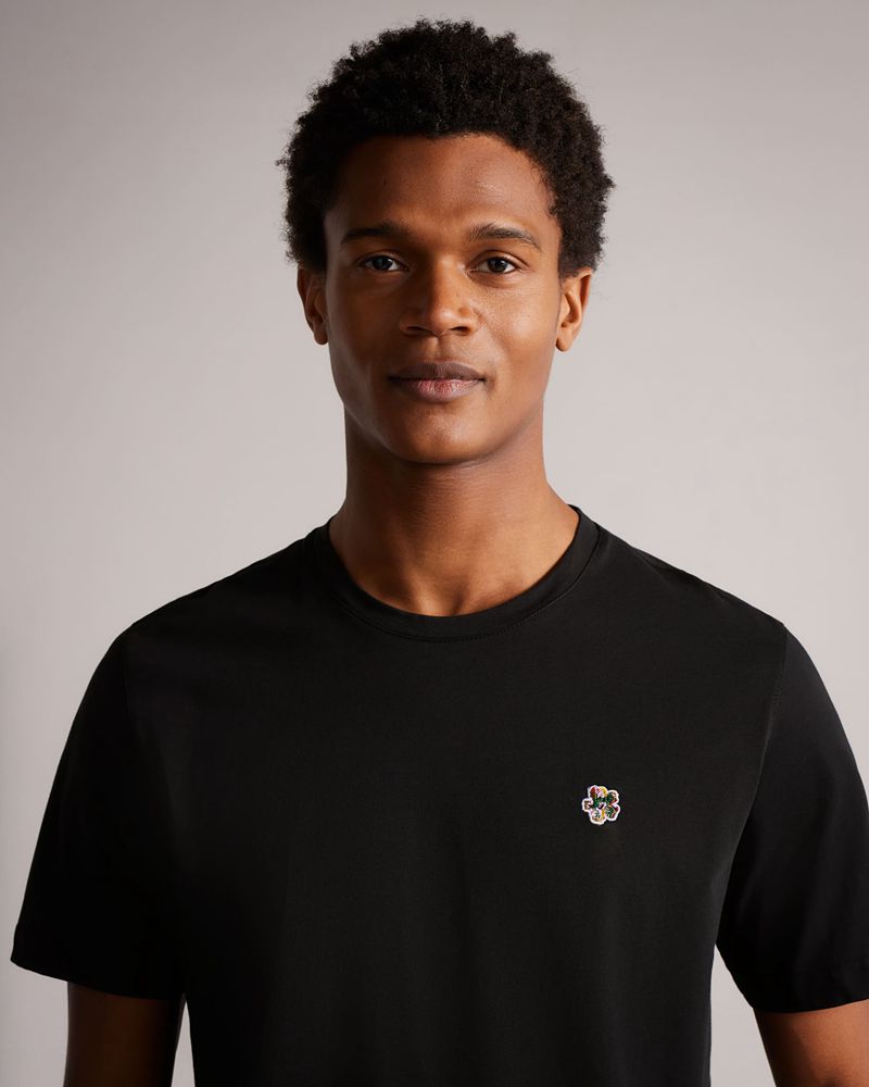 Ted Baker Oxford Sleeve T Blast Herr Svarta | DPY-508219