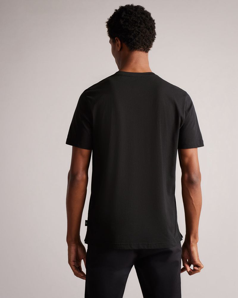 Ted Baker Oxford Sleeve T Blast Herr Svarta | DPY-508219
