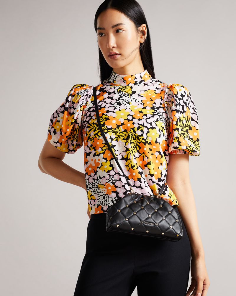 Ted Baker Pandorh Quilted Studded Clutch Clutch Väska Dam Svarta | ZED-617398