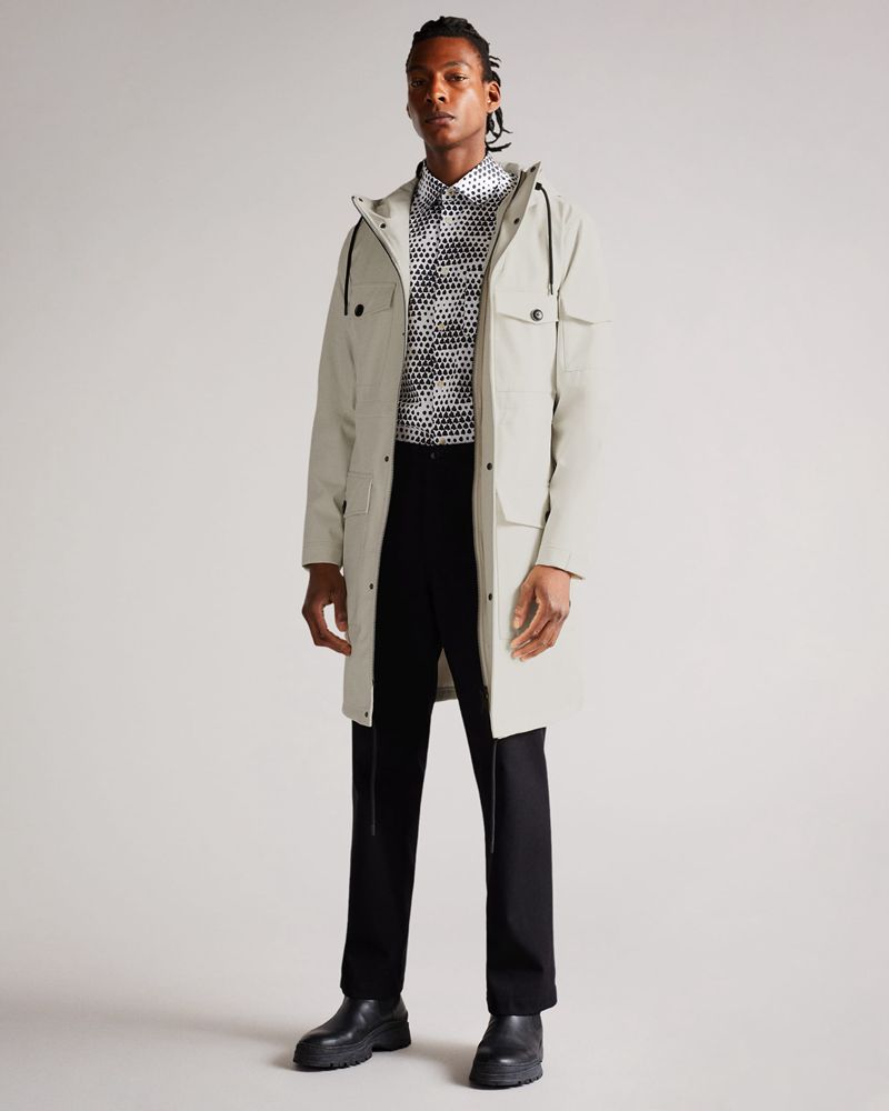 Ted Baker Papiled Utility Jacka Herr Vita | MWI-378401