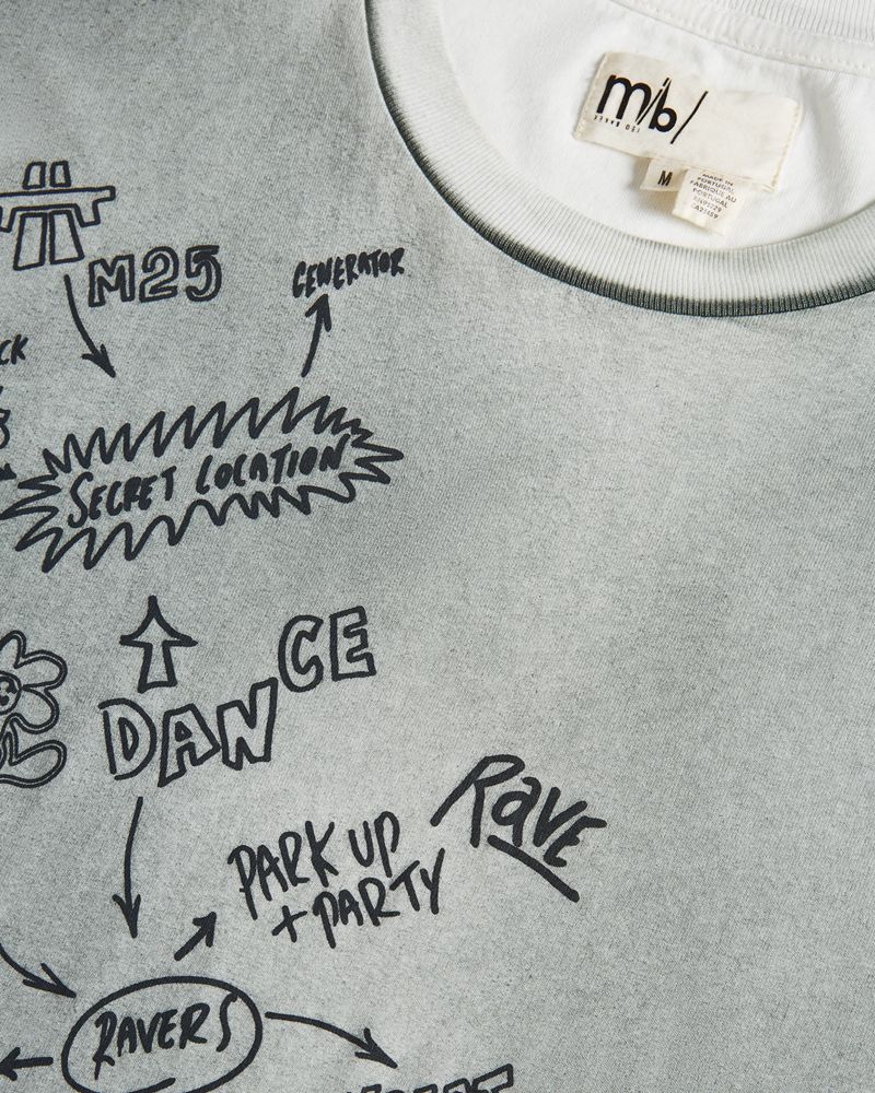 Ted Baker Parbrk Mib Rave Doodle Tee Blast Herr Bruna | HSR-284913