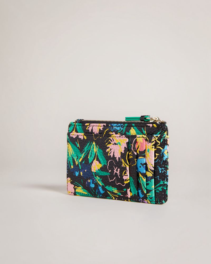 Ted Baker Parcena Flirty Texture Magnolia Zip Card Holder Plånbok Dam Svarta | KPN-642897