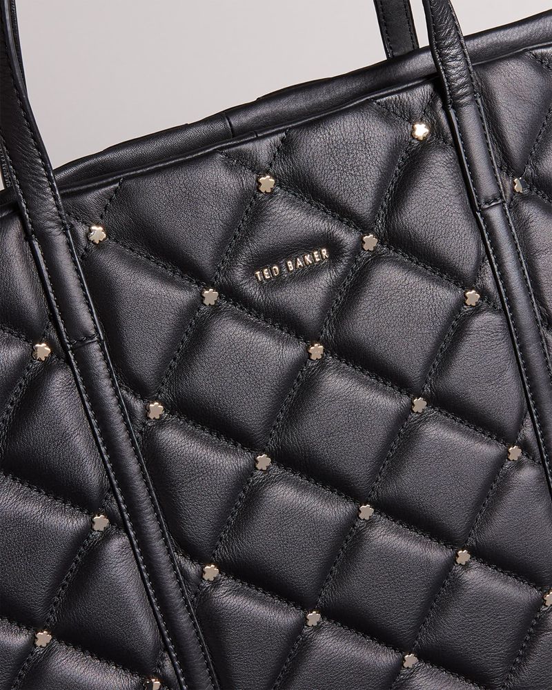 Ted Baker Pascale Quilted Studded Tote Väska Dam Svarta | IFY-902346