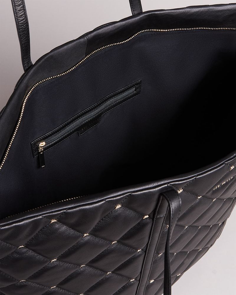 Ted Baker Pascale Quilted Studded Tote Väska Dam Svarta | IFY-902346