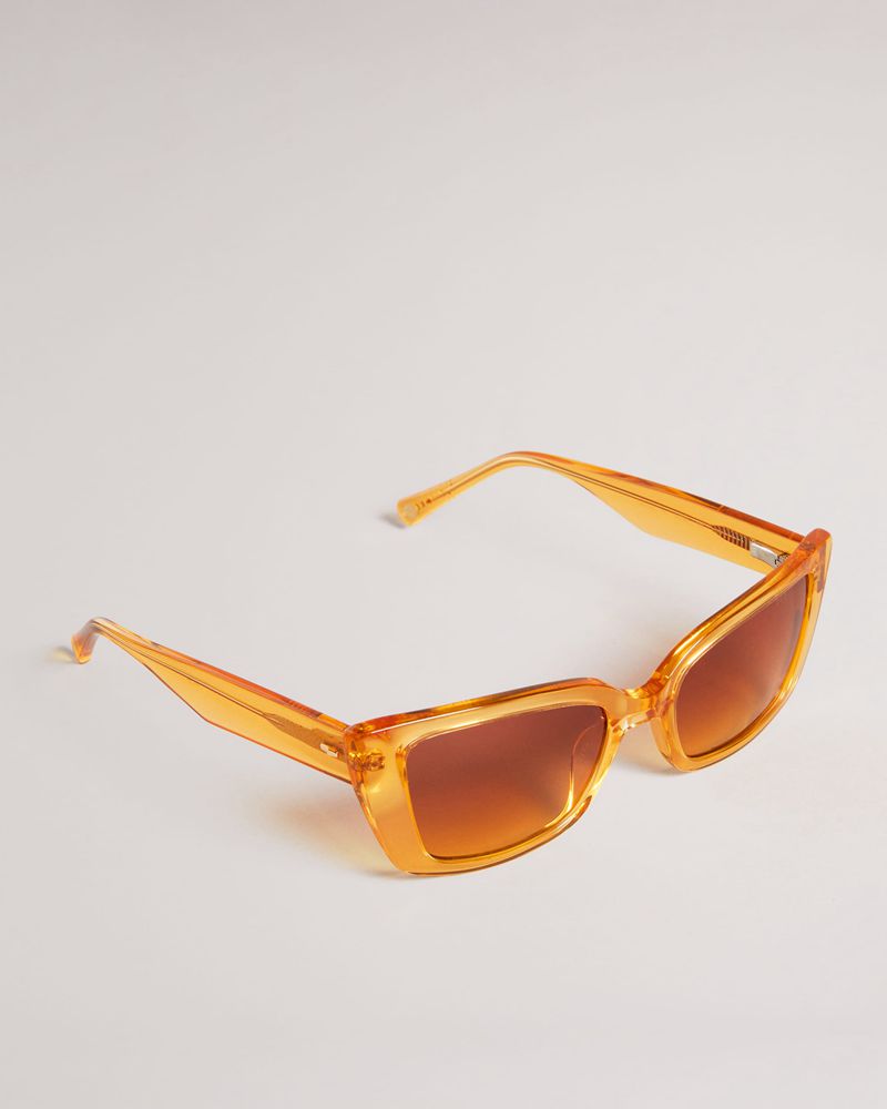 Ted Baker Pattiie Tws164 Narrow Cat Eye Solglasögon Dam Gula | JGS-451289