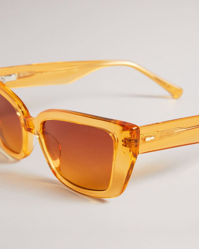 Ted Baker Pattiie Tws164 Narrow Cat Eye Solglasögon Dam Gula | JGS-451289
