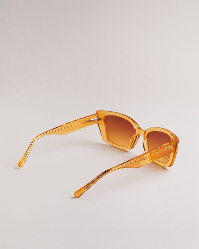 Ted Baker Pattiie Tws164 Narrow Cat Eye Solglasögon Dam Gula | JGS-451289