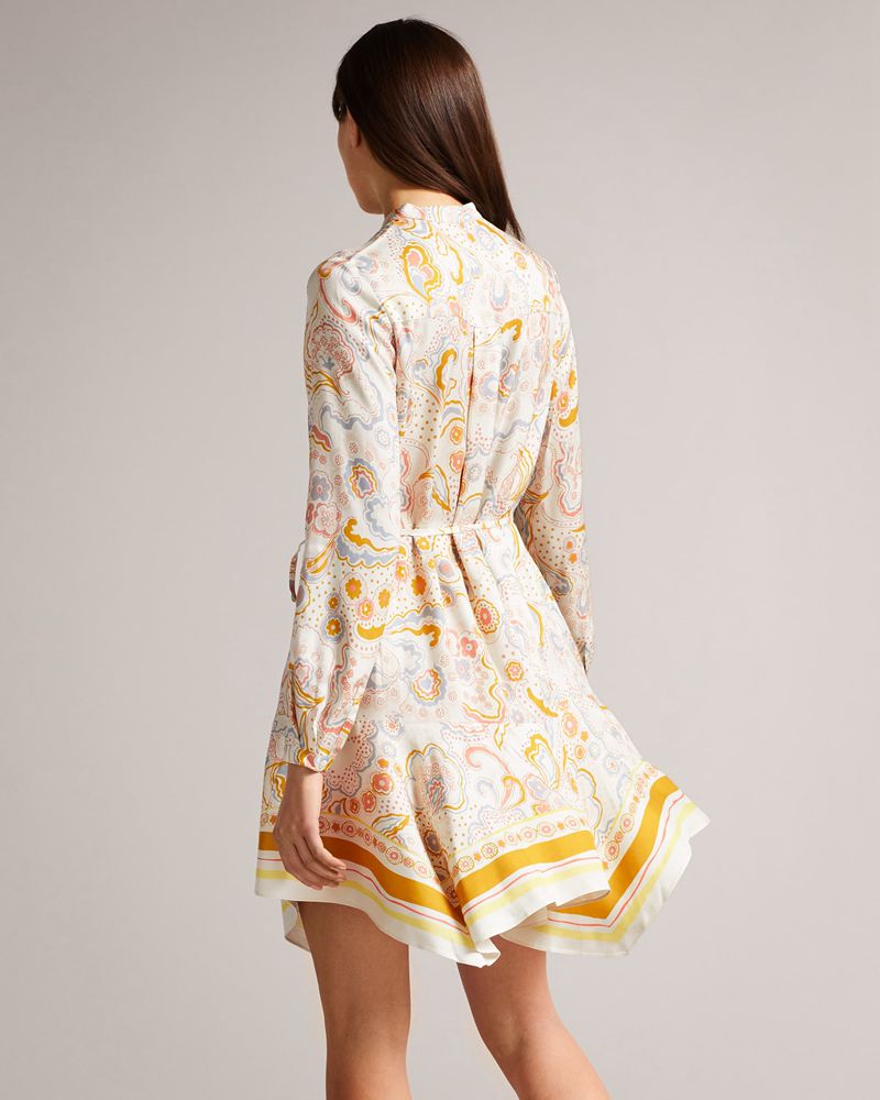 Ted Baker Paulita Handkerchief Hem Klänning Dam Gula | TZV-517364