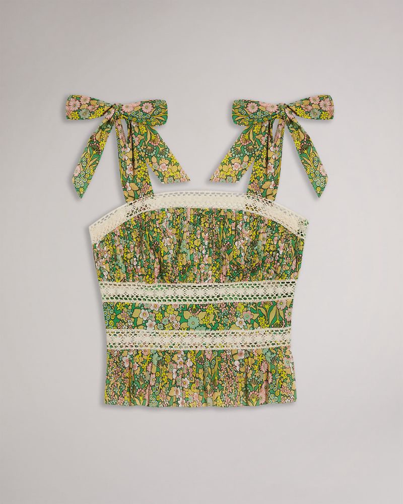Ted Baker Pela Spets Insert Peplum Blast Dam Gröna | ADN-840296