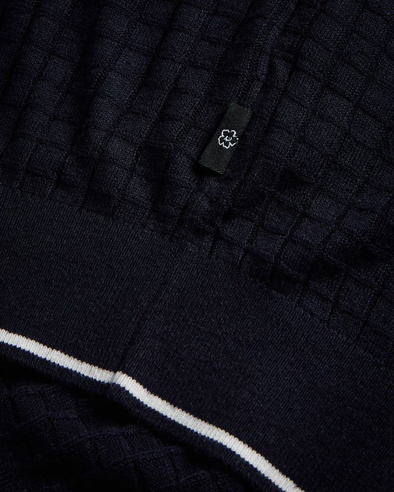 Ted Baker Pitfeld Knitted Stitch Polo Blast Herr Marinblå | CWN-503427