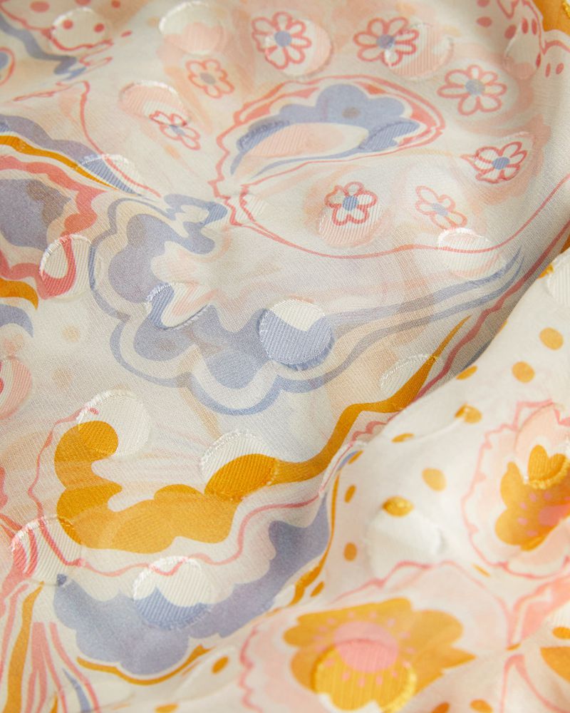 Ted Baker Pondree Paisley Silk Blend Halsduk Dam Vita | IKV-958472