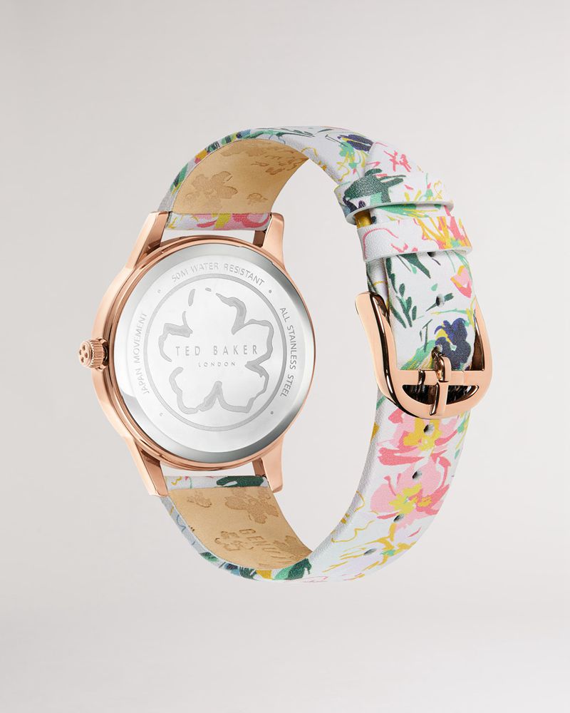 Ted Baker Poppier Sketchy Magnolia Rem Klocka Dam Olika Färger | WJT-630274