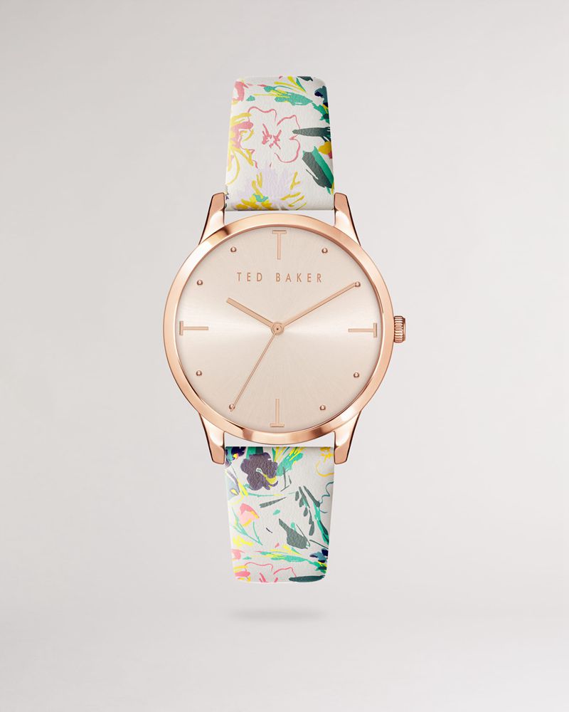 Ted Baker Poppier Sketchy Magnolia Rem Klocka Dam Olika Färger | WJT-630274