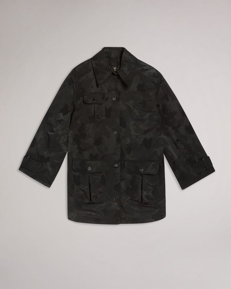 Ted Baker Ppippa Camo Jacquard Hunting Jacka Dam Gröna | UIS-791486