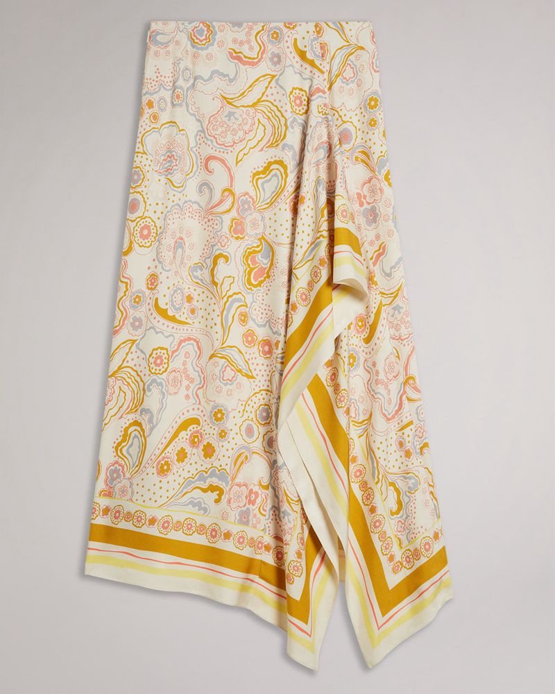 Ted Baker Rafaele Column With Curved Asymmetric Panel Kjolar Dam Gula | ILK-043987