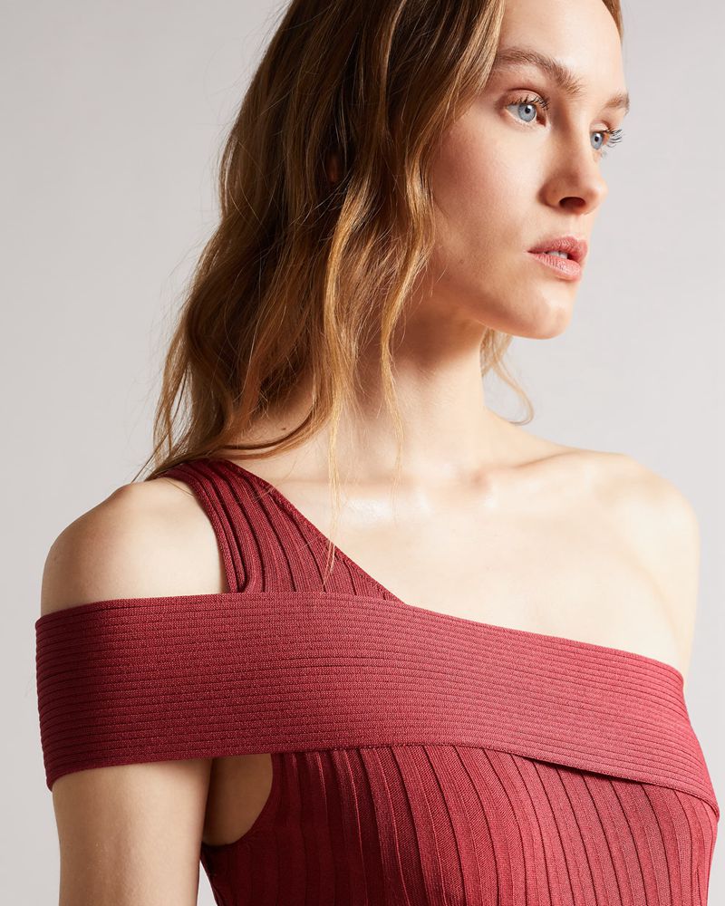Ted Baker Ragazza Seam Free Asymmetric Knit Klänning Dam Rosa | KGM-593682