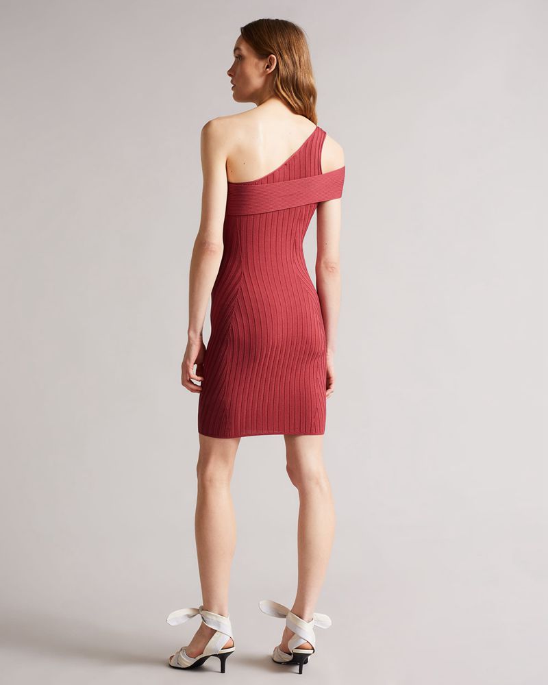 Ted Baker Ragazza Seam Free Asymmetric Knit Klänning Dam Rosa | KGM-593682