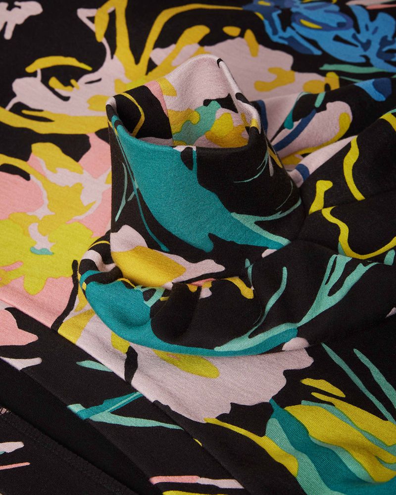 Ted Baker Ragnila Large Sleeve Floral Blast Dam Svarta | KEX-930278