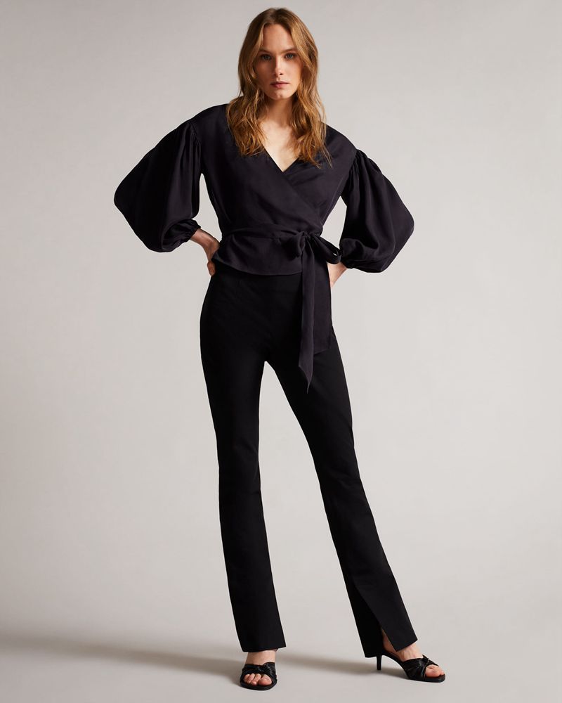 Ted Baker Ralda Wrap With Blouson Full Sleeve Blast Dam Marinblå | FCZ-286750