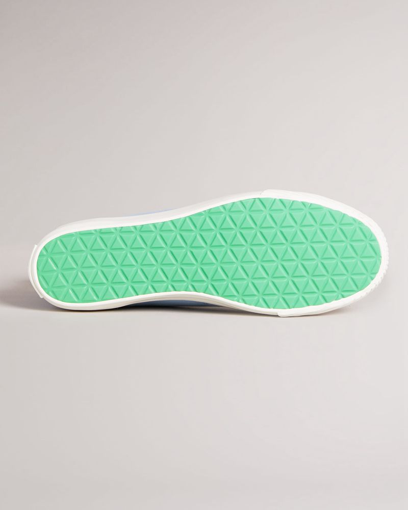 Ted Baker Rannip Magnolia Embroidered Sneakers Herr Blå | EWA-314082