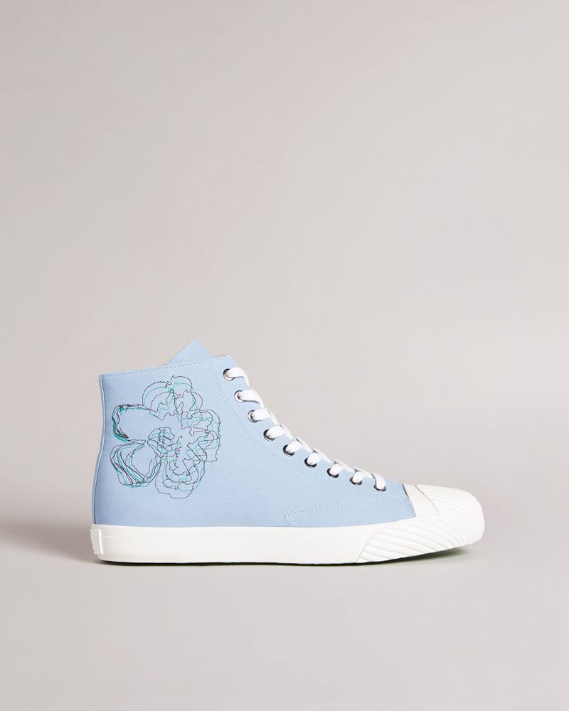 Ted Baker Rannip Magnolia Embroidered Sneakers Herr Blå | EWA-314082
