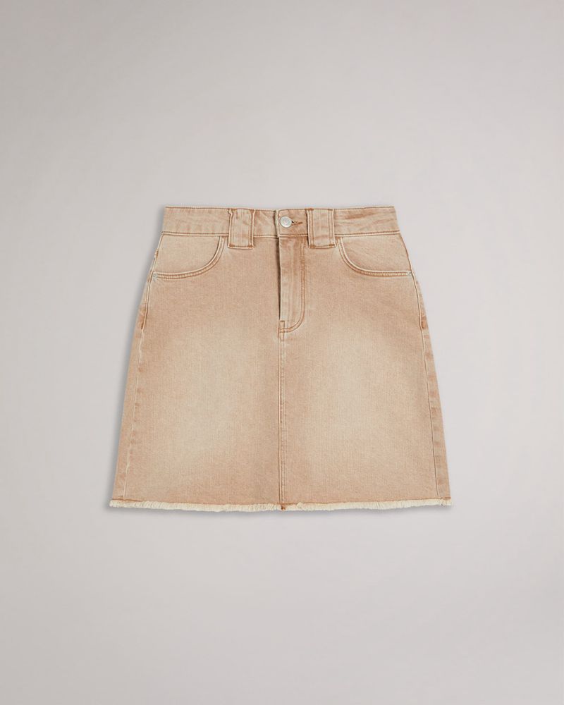 Ted Baker Ravima Raw Hem Denim Mini Kjolar Dam Bruna | RFU-317280