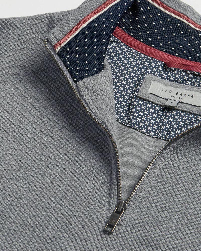 Ted Baker Rebal Ls Funnel Neck Layering Blast Herr Gray | GNC-705963