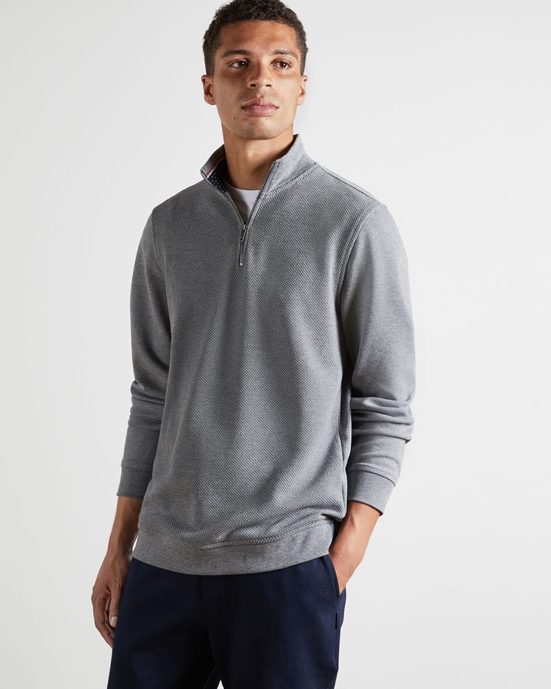 Ted Baker Rebal Ls Funnel Neck Layering Blast Herr Gray | GNC-705963